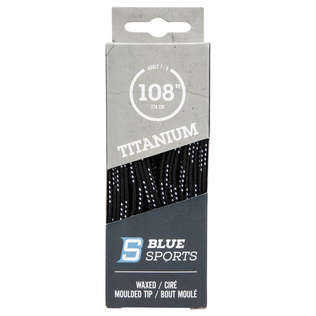 Blue Sports Titanium Waxed Molded Tip Laces 1 Blue Sports Titanium Waxed Molded Tip Laces