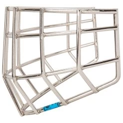CCM Carbon Steel Youth Straight Bar Cage - Chrome -Baseball Equipment ccm goalie accessories carbon steel straight goalie cage yth chrome inset3