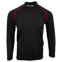 CCM Senior Athletic Fit Long Sleeve Shirt W/Integrated Non-BNQ Neck Protection