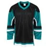 Stadium Youth Hockey Jersey - Black/Teal/White