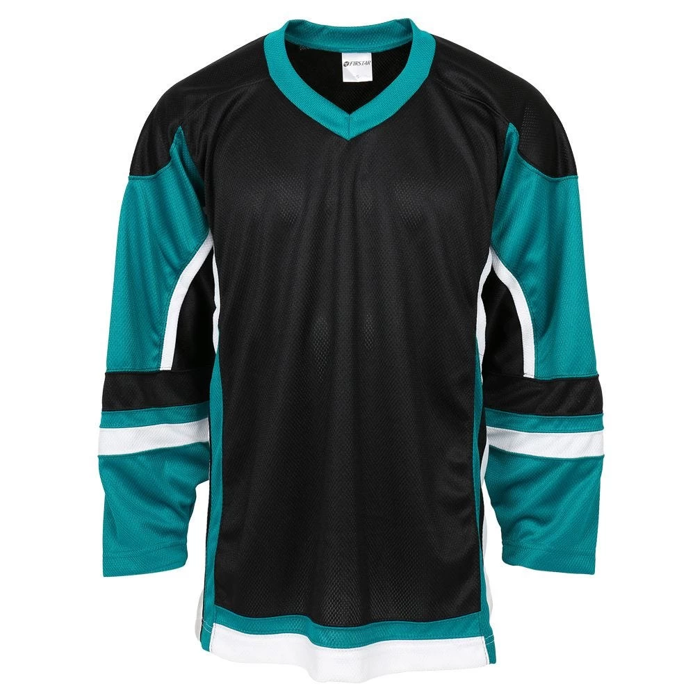 Stadium Youth Hockey Jersey - Black/Teal/White 1 Stadium Youth Hockey Jersey - Black/Teal/White