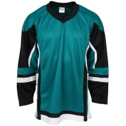 Stadium Adult Hockey Jersey - Teal/Black/White
