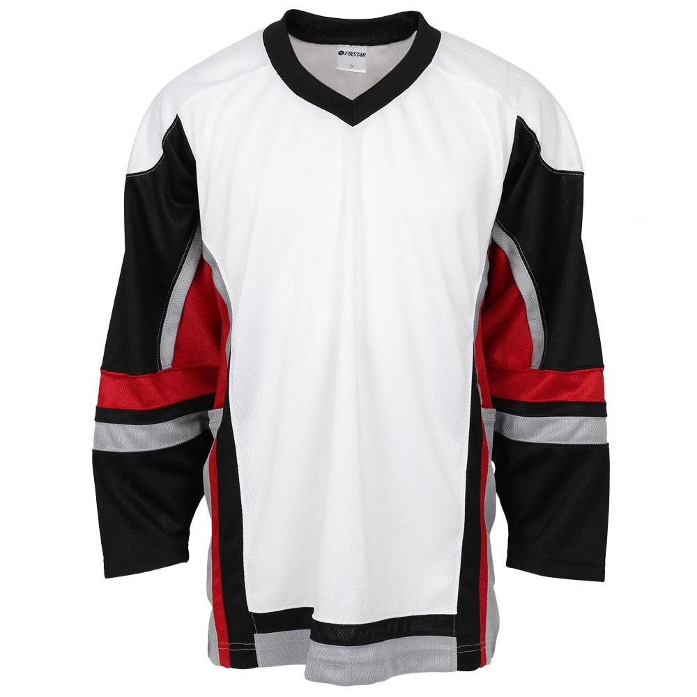 Stadium Youth Hockey Jersey - White/Black/Red 2 Stadium Youth Hockey Jersey - White/Black/Red - Image 2