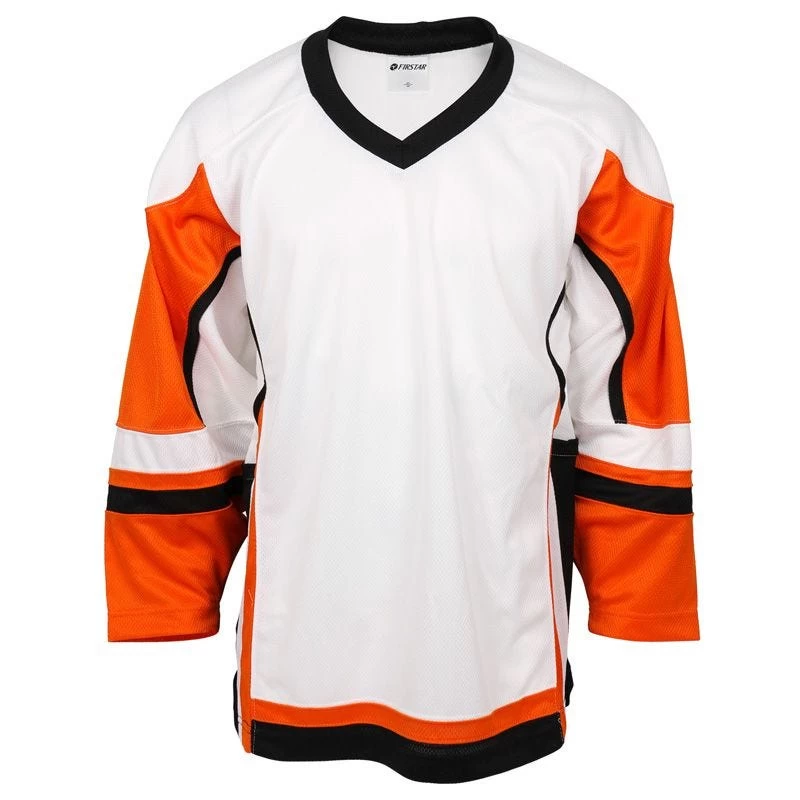 Stadium Adult Hockey Jersey - White/Orange/Black 2 Stadium Adult Hockey Jersey - White/Orange/Black - Image 2