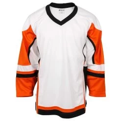 Stadium Youth Hockey Jersey - White/Orange/Black