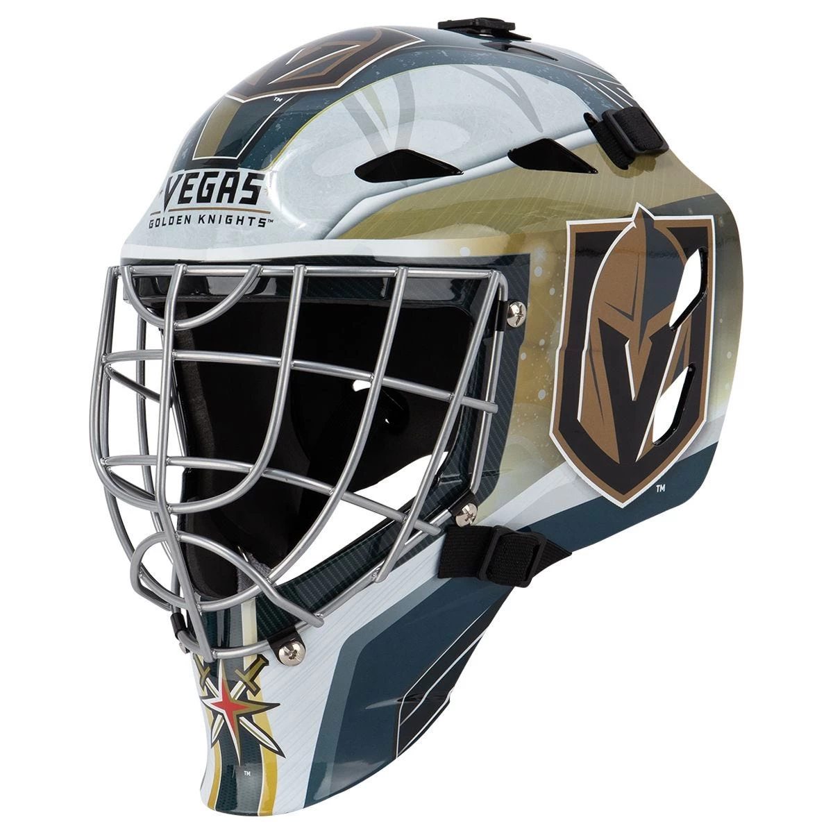 Vegas Golden Knights Franklin GFM 1500 Goalie Face Mask 2 Vegas Golden Knights Franklin GFM 1500 Goalie Face Mask - Image 2
