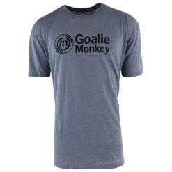Monkey Sport By Pepper Foster - GoalieMonkey Logo Adult Short Sleeve Tee Shirt (Denim)