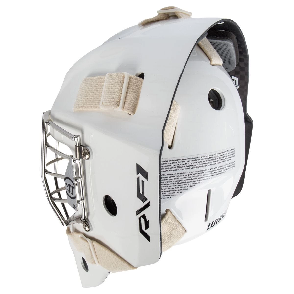 Warrior Ritual R/F1 Pro Senior Certified Straight Bar Goalie Mask 4 Warrior Ritual R/F1 Pro Senior Certified Straight Bar Goalie Mask - Image 4